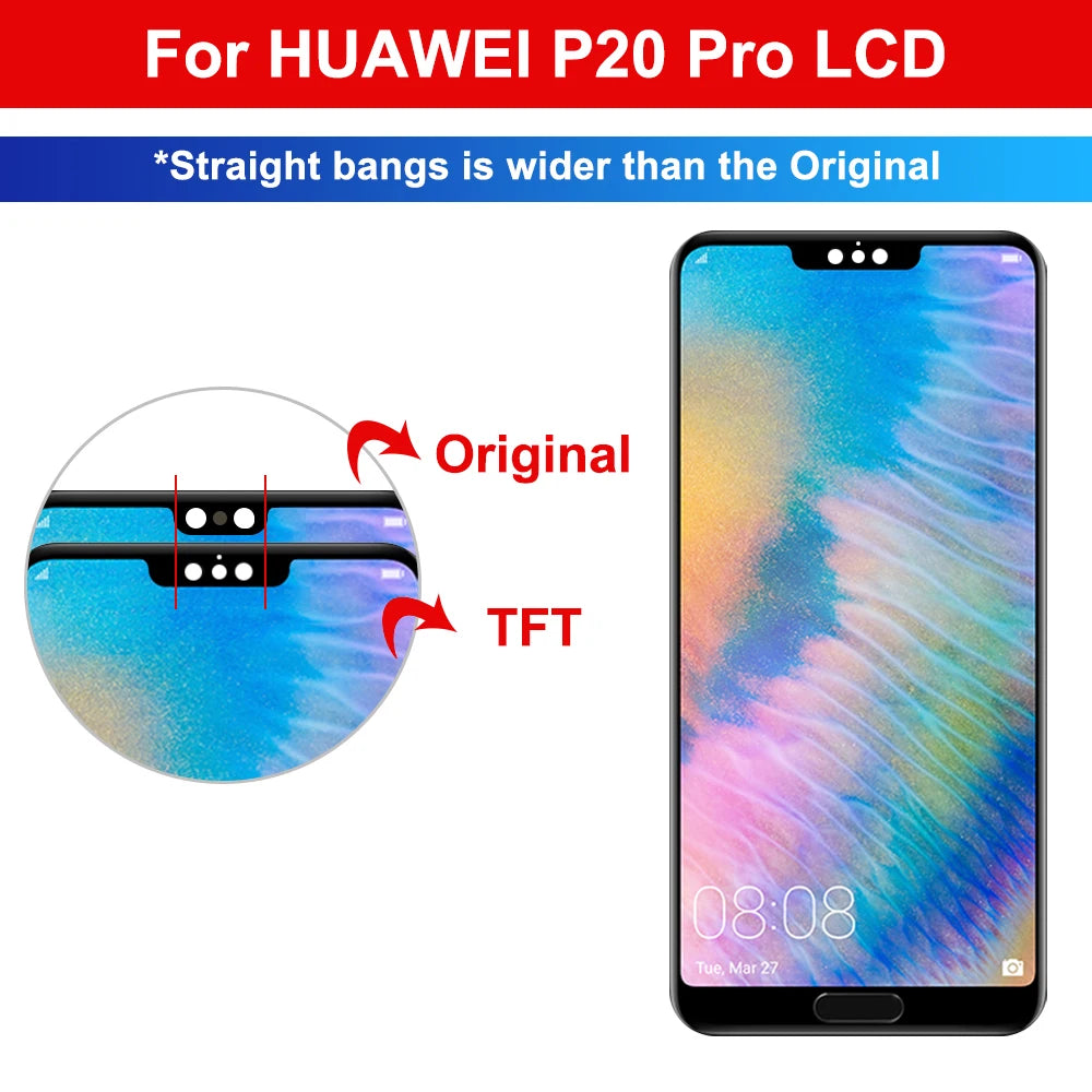 Screen for Huawei P20 Pro CLT-L09 CLT-L29 Lcd Display Touch Screen Digitizer Assembly with Frame for Huawei P20 Pro Replacement HUAWEI phone repair parts