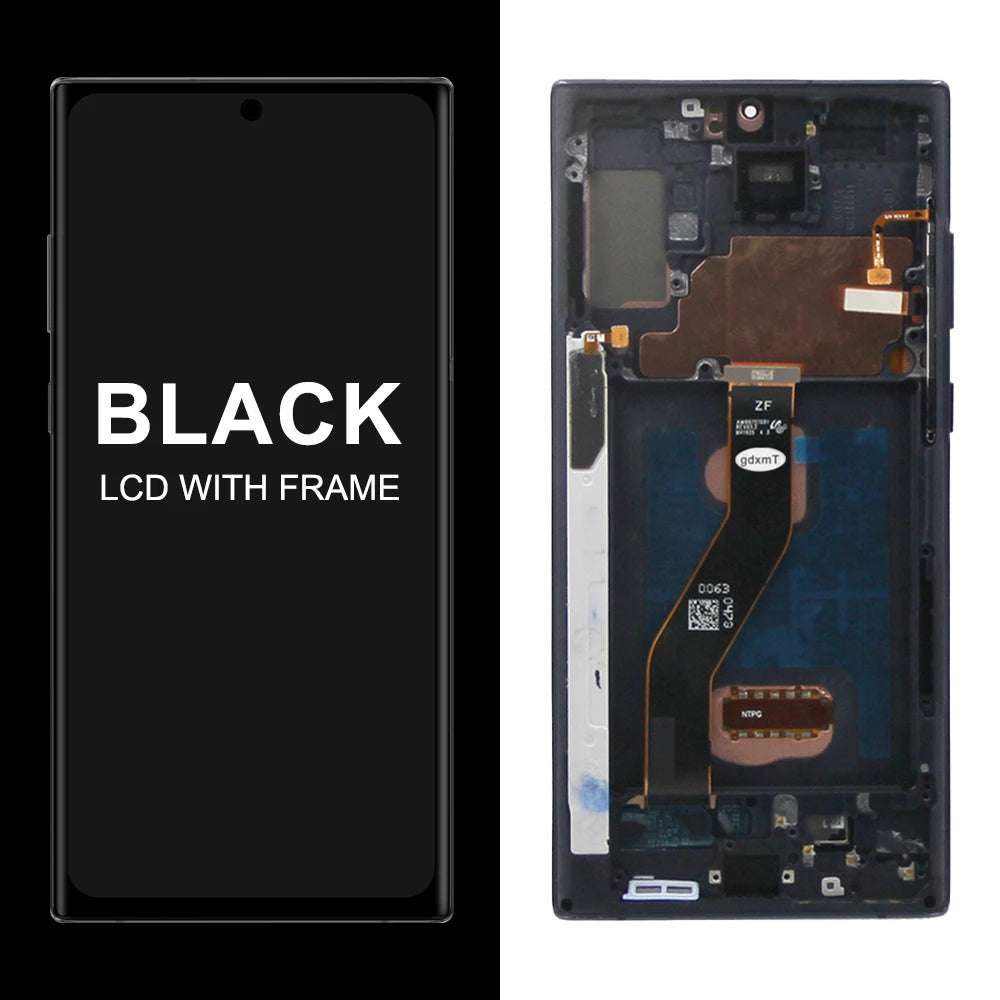 AMOLED Note 10 Plus Screen for Samsung Galaxy Note10+ N975F Lcd Display Touch Screen with Frame Support S Pen Fingerprints Samsung phone repair parts