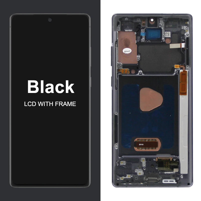 Note20 Screen for Samsung Galaxy Note 20 N980F Lcd Display + Touch Screen with Frame Assembly Support S Pen Fingerprint Read Samsung phone repair parts