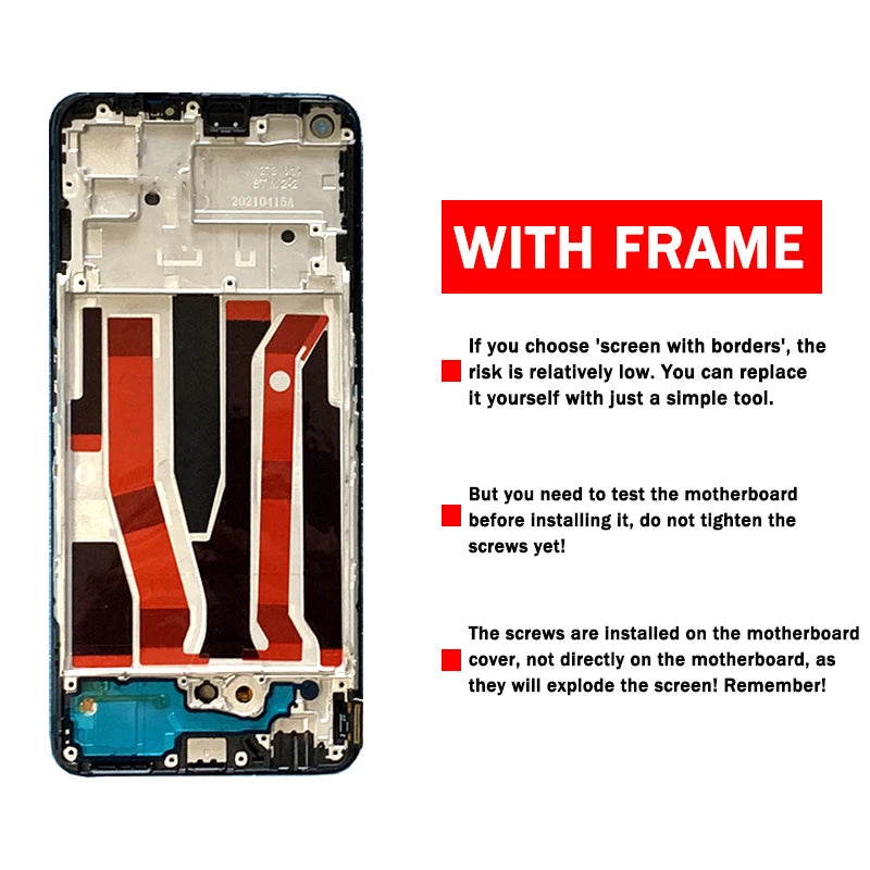 Super AMOLED Reno5Z Display Screen For OPPO Reno5 Z 5G CPH2211 LCD Reno 5Z Display Touch Screen Digitizer Replacement Parts  Oppo phone repair parts