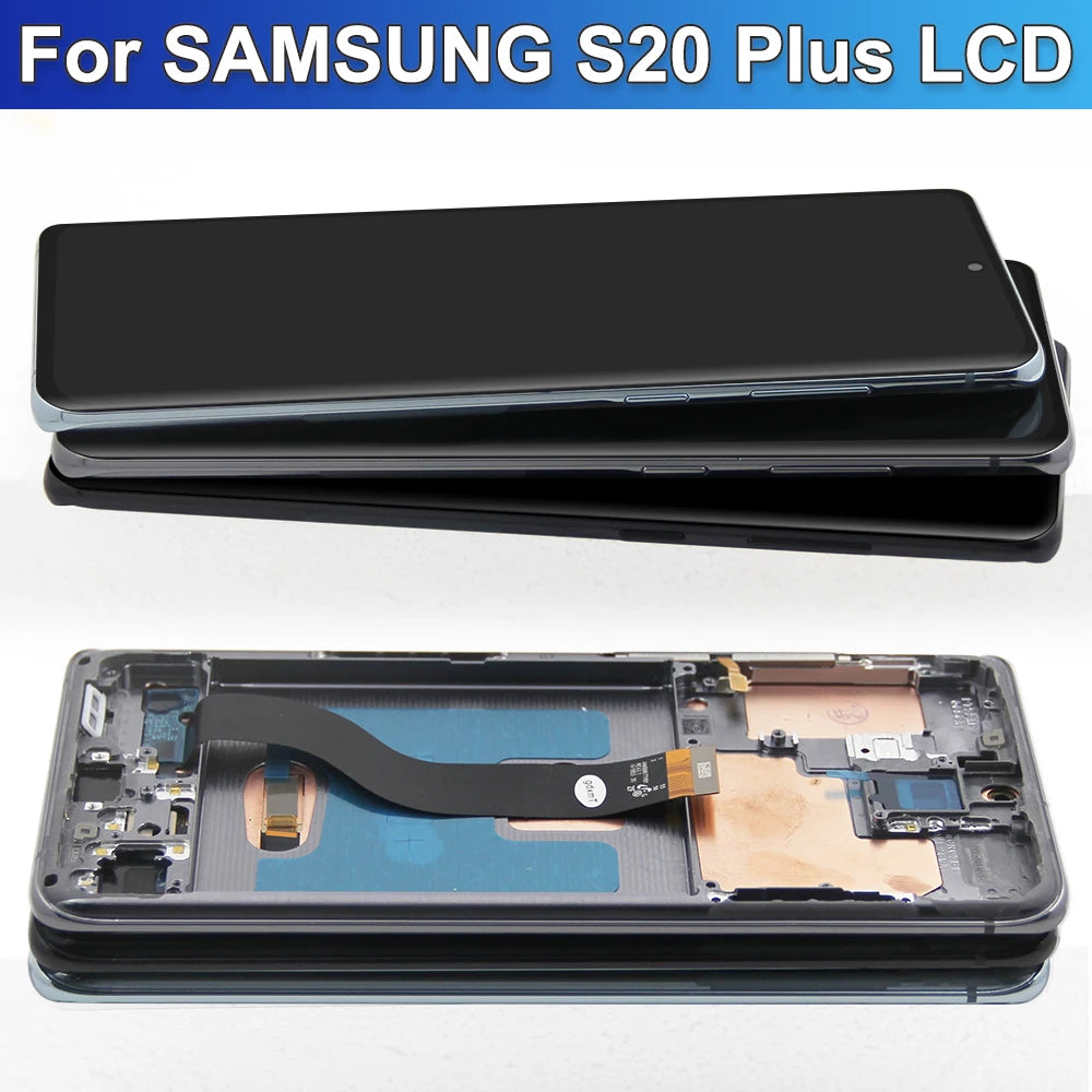 6.7" Super AMOLED Screen for Samsung Galaxy S20+ G985F G986F Lcd Display Digital Touch Screen with Frame for Samsung S20 Plus Samsung phone repair parts