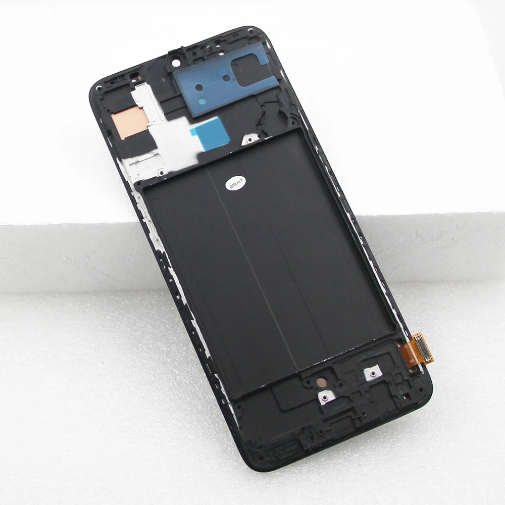 Super AMOLED A70 Display Screen, for Samsung Galaxy A70 A705 A705F A705FD LCD Display Digital Touch Screen Assembly with Frame Samsung phone repair parts