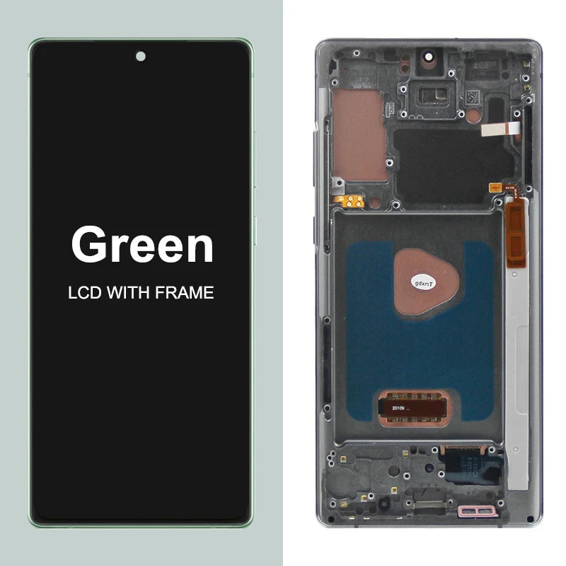 Note20 Screen for Samsung Galaxy Note 20 N980F Lcd Display + Touch Screen with Frame Assembly Support S Pen Fingerprint Read Samsung phone repair parts