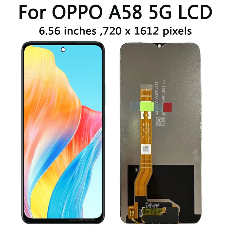 Test A58 Screen For Oppo A58 4G/5G LCD CPH2577 Display Screen+Touch Panel Digitizer Replacement Repair Parts  Oppo phone repair parts