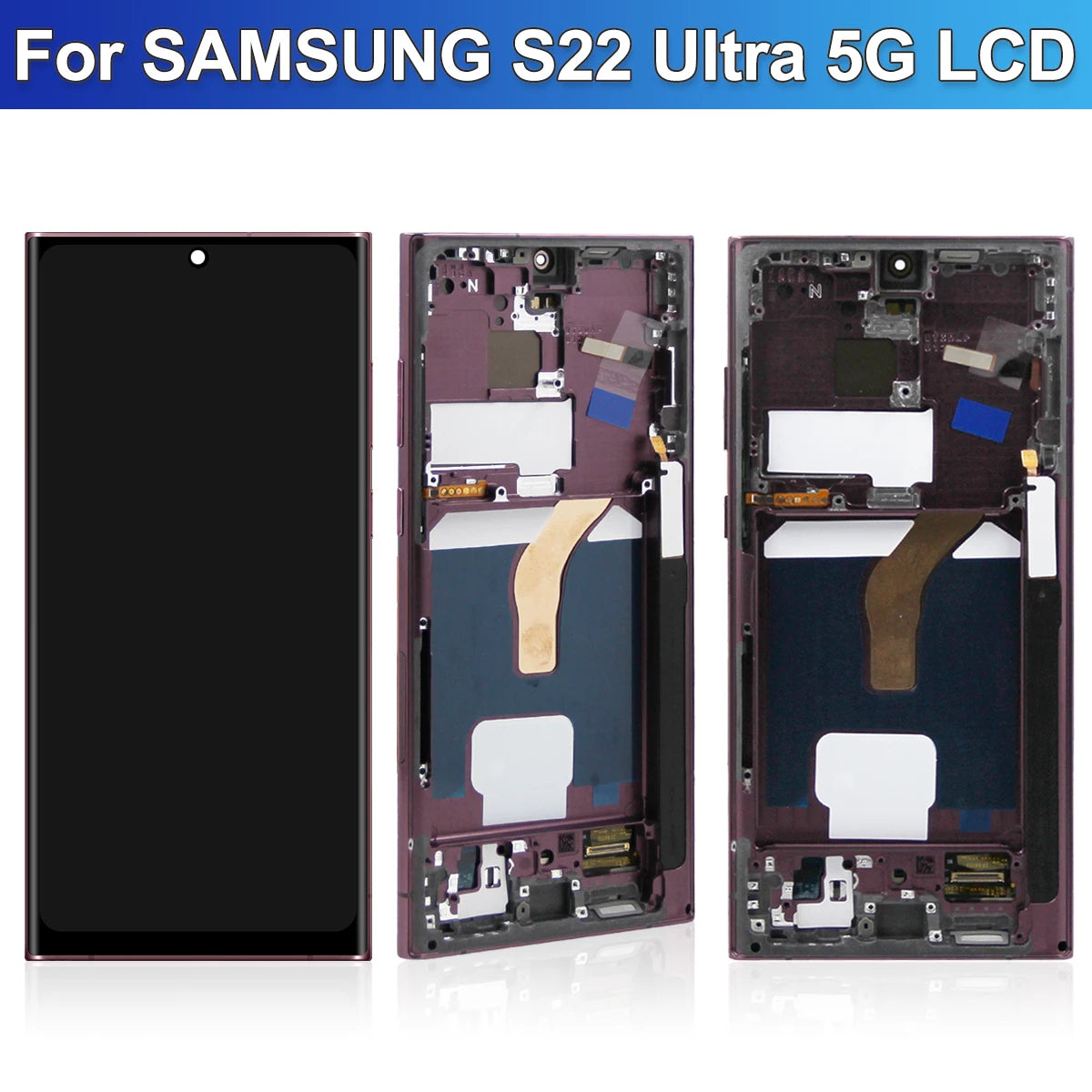 Amoled S22 Ultra Dispaly Screen for Samsung Galaxy S22 Ultra 5G S908B S908B/DS Lcd Display Digital Touch Screen with Fingerprint Samsung phone repair parts