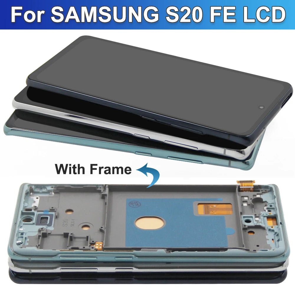 OLED Screen for Samsung Galaxy S20 FE G781 G780F LCD Display Digital Touch Screen with Frame for Samsung Galaxy S20 Lite Samsung phone repair parts
