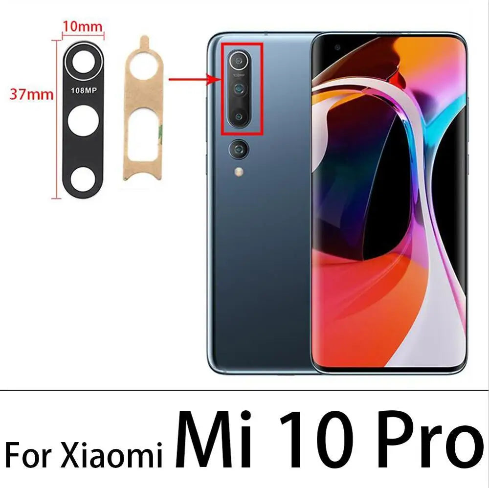 2Pcs Camera Glass For Xiaomi Mi 9 Lite Se Mi10 11 10T Pro Note 10 Lite Poco X3 F3 9C Rear Back Camera glass Lens With Adhesive Xiaomi  Xiao mi phone repair parts