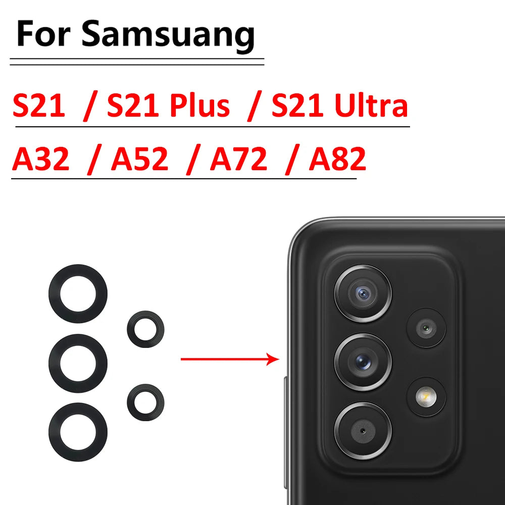 New Back Rear Camera Glass Lens For Samsung A32 A52 A72 A82 S21 S22 S23 Plus Ultra With Adhesive Repacement Parts Samsung phone repair parts