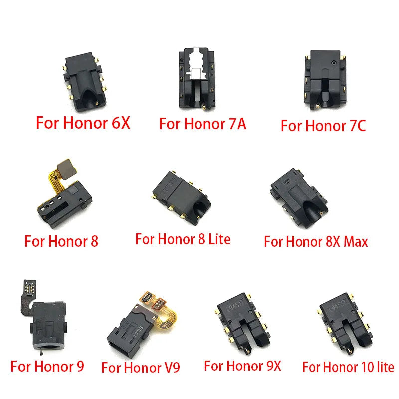 New Earphone ear phone Headphone Audio Jack For Huawei Honor 6X 7A 7C V9 9X 8X Max 8 9 10 lite Huawei phone repair parts