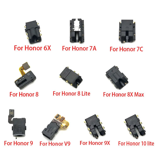 New Earphone ear phone Headphone Audio Jack For Huawei Honor 6X 7A 7C V9 9X 8X Max 8 9 10 lite Huawei phone repair parts