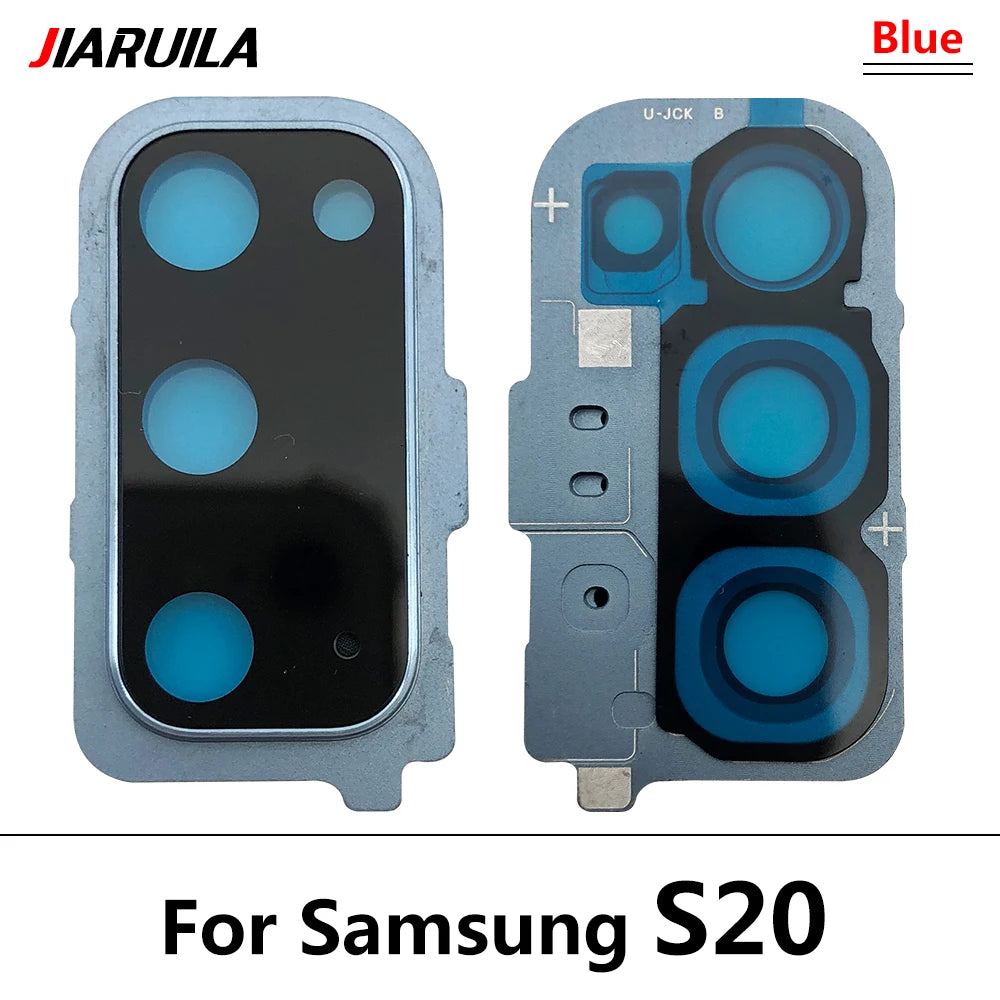 New Rear Camera Glass Lens Cover With Frame Holder with Sticker For Samsung S20 Plus S20 Ultra Replacement Parts Samsung phone repair parts