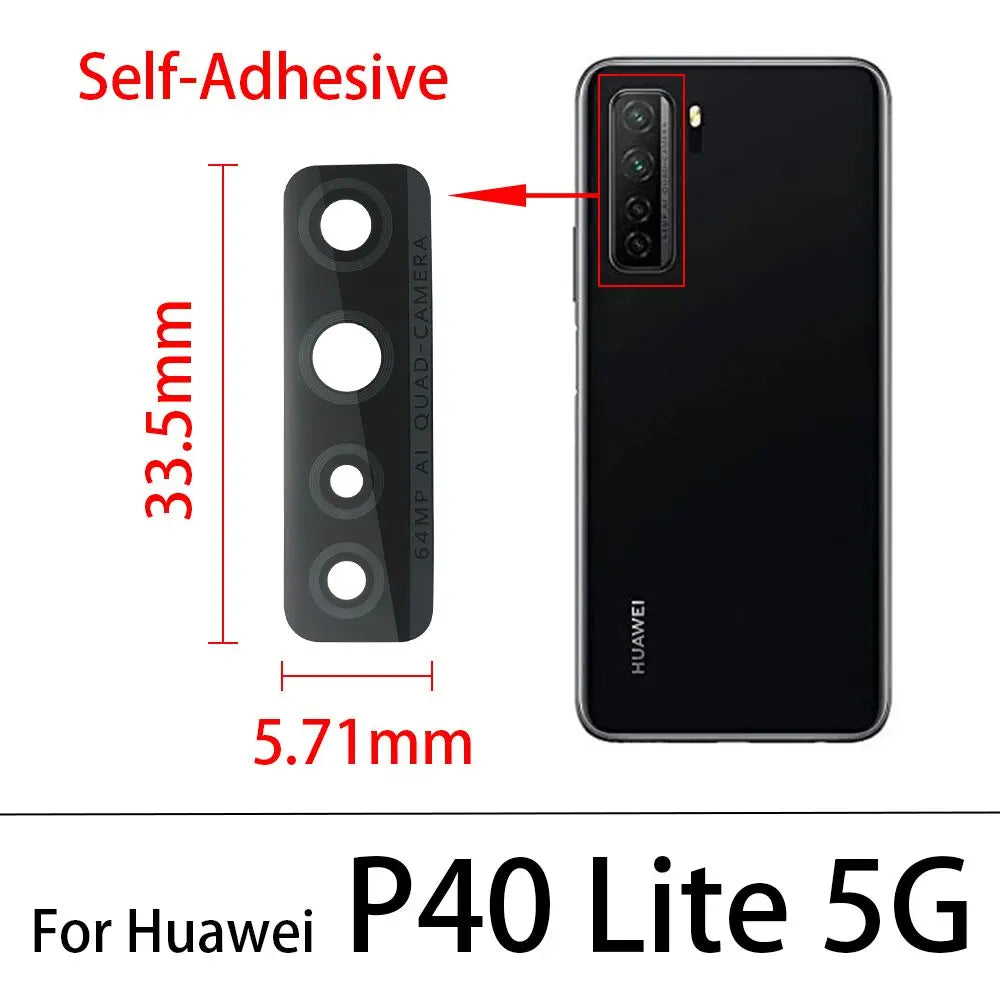 For Huawei P20 P30 P40 P50 Pro Lite E 5G Back Rear Glass Camera Lens With Adhesive Replacement Huawei phone repair parts