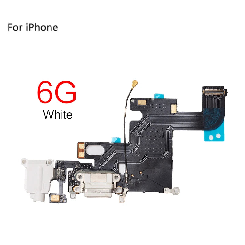 For iPhone 6G 6 6S Plus 5G 5C 5S SE Charging Port Dock Connector Headphone Audio Jack+ Microphone Flex Cable Replacement iPhone phone repair parts
