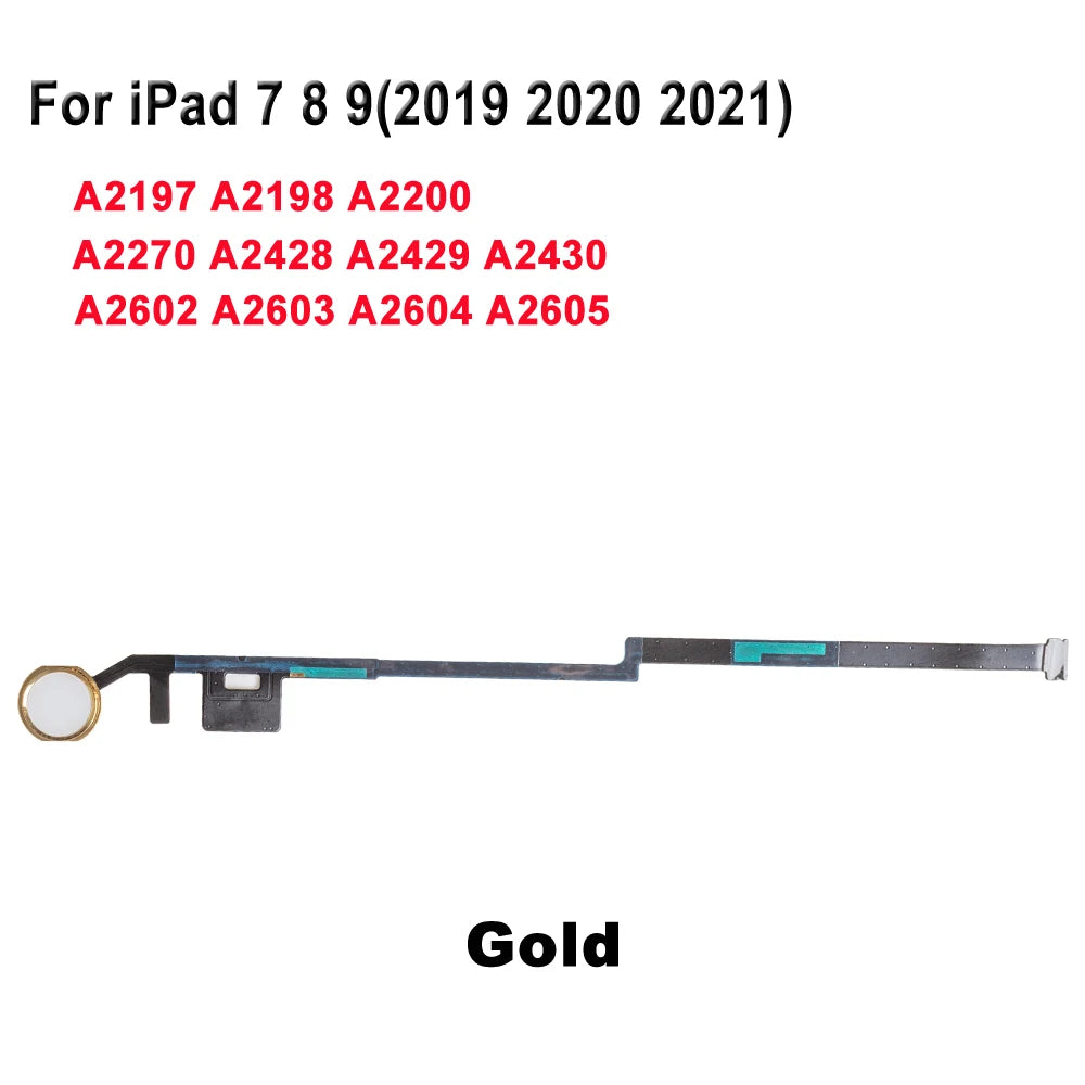 1set Brand New Home Button With Flex Cable Repair Part For iPad 7 8 9 2019 2020 2021 Home Button Key Flex Assembly With 3 Colors iPad tablet repair parts