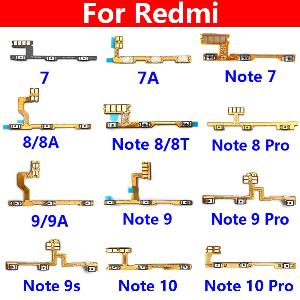 Power ON OFF Volume Camera Key Button Switch Flex Cable For Xiaomi Redmi 7 7A 8 8A 9 9A Note 7 8 8T 9 10 Pro 9s MI 10T Lite 10 Xiaomi  Xiao mi phone repair parts