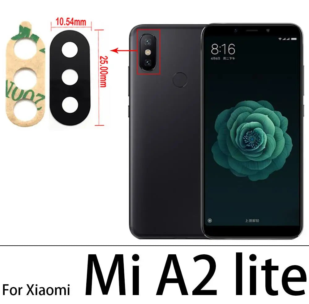 2Pcs/Lot, Rear Back Camera Glass Lens Cover For Xiaomi Mi A3 With Sticker Adhesive For Xiaomi Mi A1 A2 Lite Replacement Parts Xiaomi  Xiao mi phone repair parts