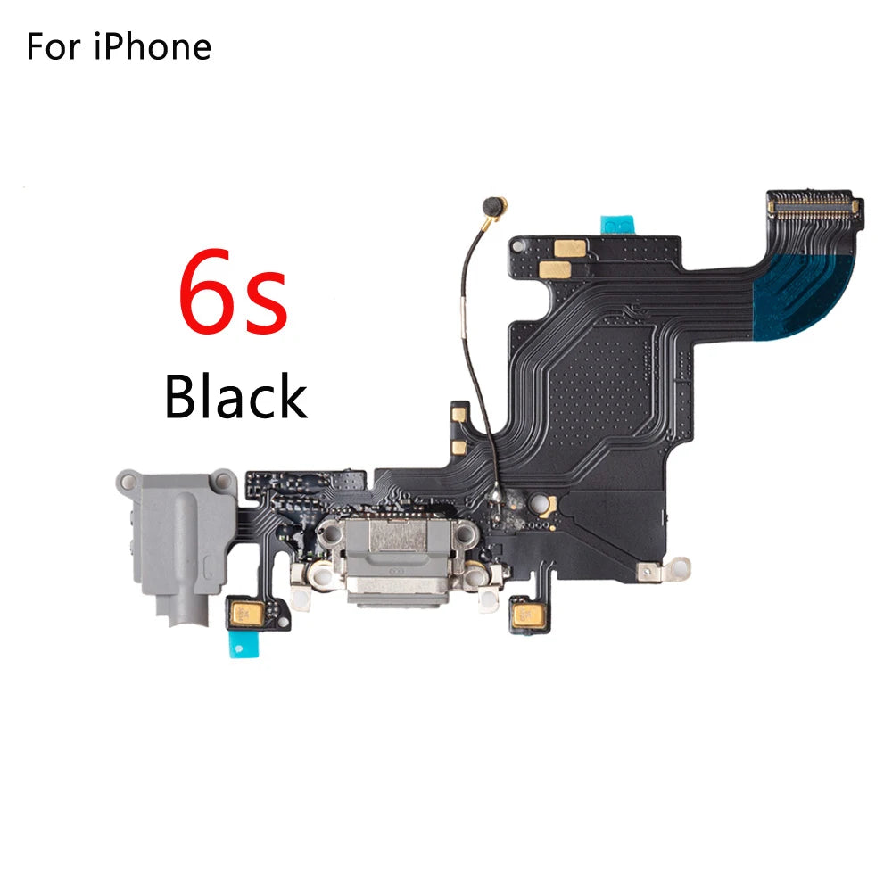 For iPhone 6G 6 6S Plus 5G 5C 5S SE Charging Port Dock Connector Headphone Audio Jack+ Microphone Flex Cable Replacement iPhone phone repair parts