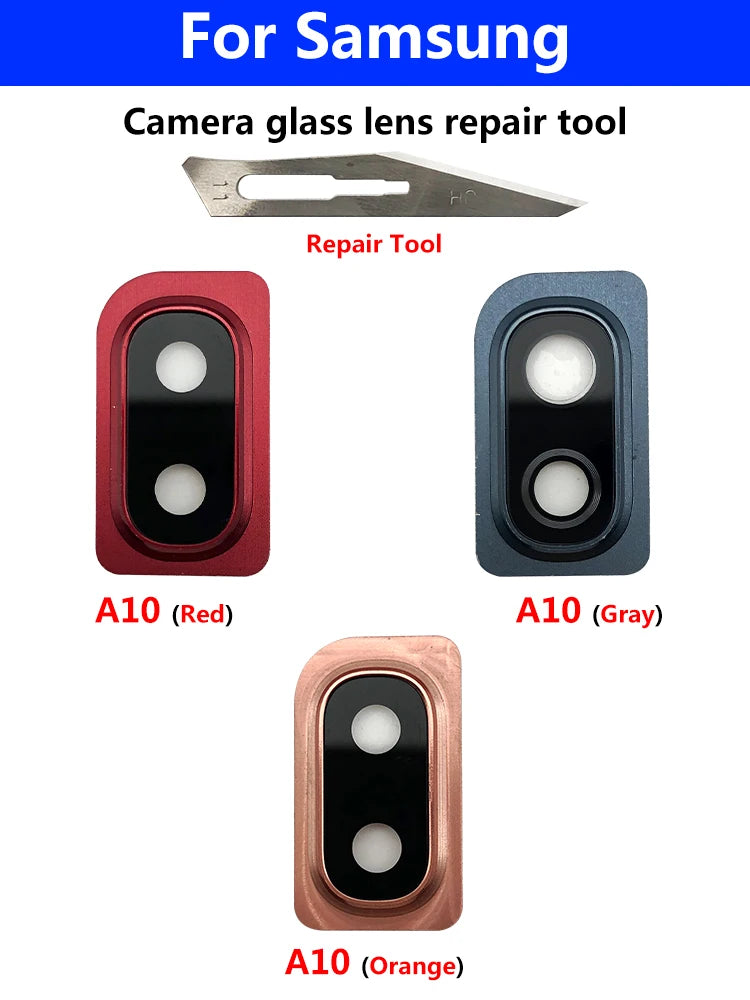 New Housing Back Rear Camera Glass Lens With Cover Frame Holder For Samsung A10 A20 A30 A40 A50 A70 A105F A205F A305F A505F A705 Samsung phone repair parts