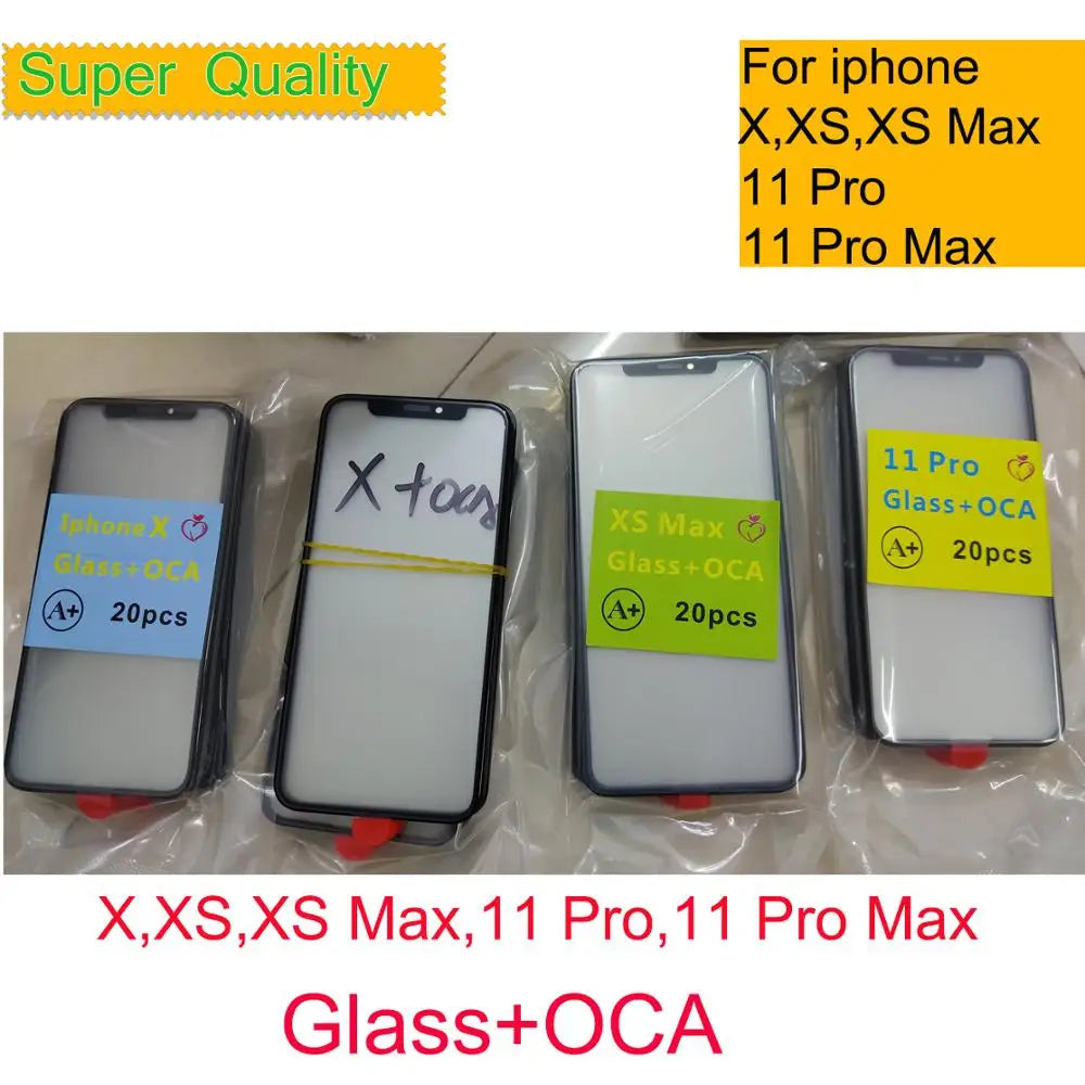 10Pcs For iphone 17 16 15 Plus 14 13 Mini 12 11 Pro Max X XS XR 16E 17 Air Touch Screen Panel Front Outer Glass With OCA  iPad repair parts