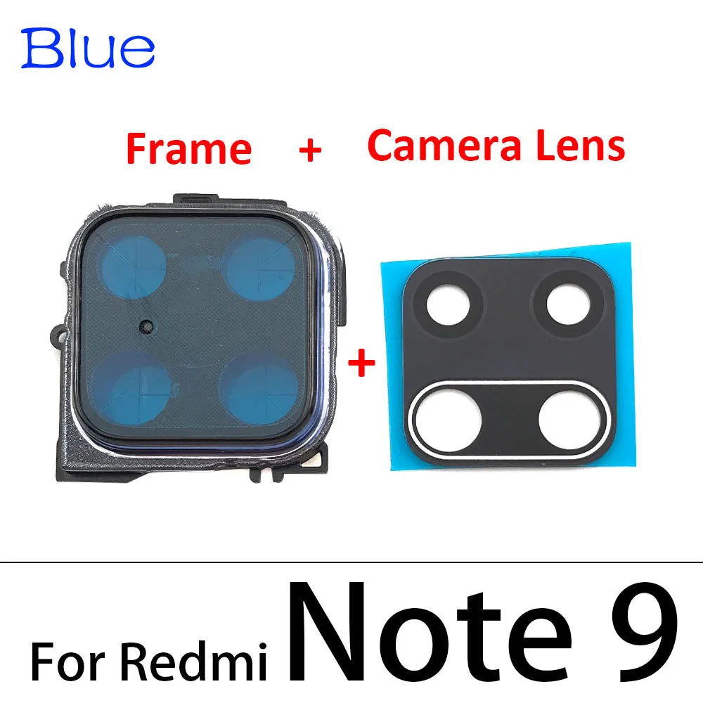 New Rear Camera Glass Lens Cover With Frame Holder For Xiaomi Redmi Note 9S 9 Pro with Sticker Replacement Parts Xiaomi  Xiao mi phone repair parts