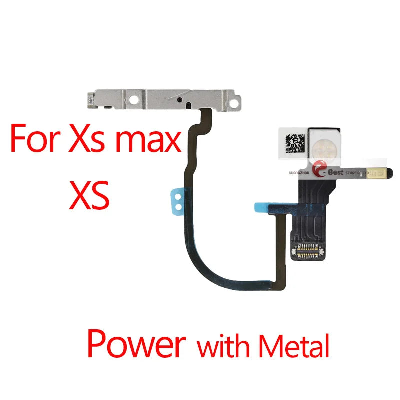 Power Flex For iPhone 5G SE 6 6s 7 8 Plus 7G 8G 6G X XR XS MAX Mute & Volume Button Switch Key Power Flex Cable With Metal Parts iPhone phone repair parts