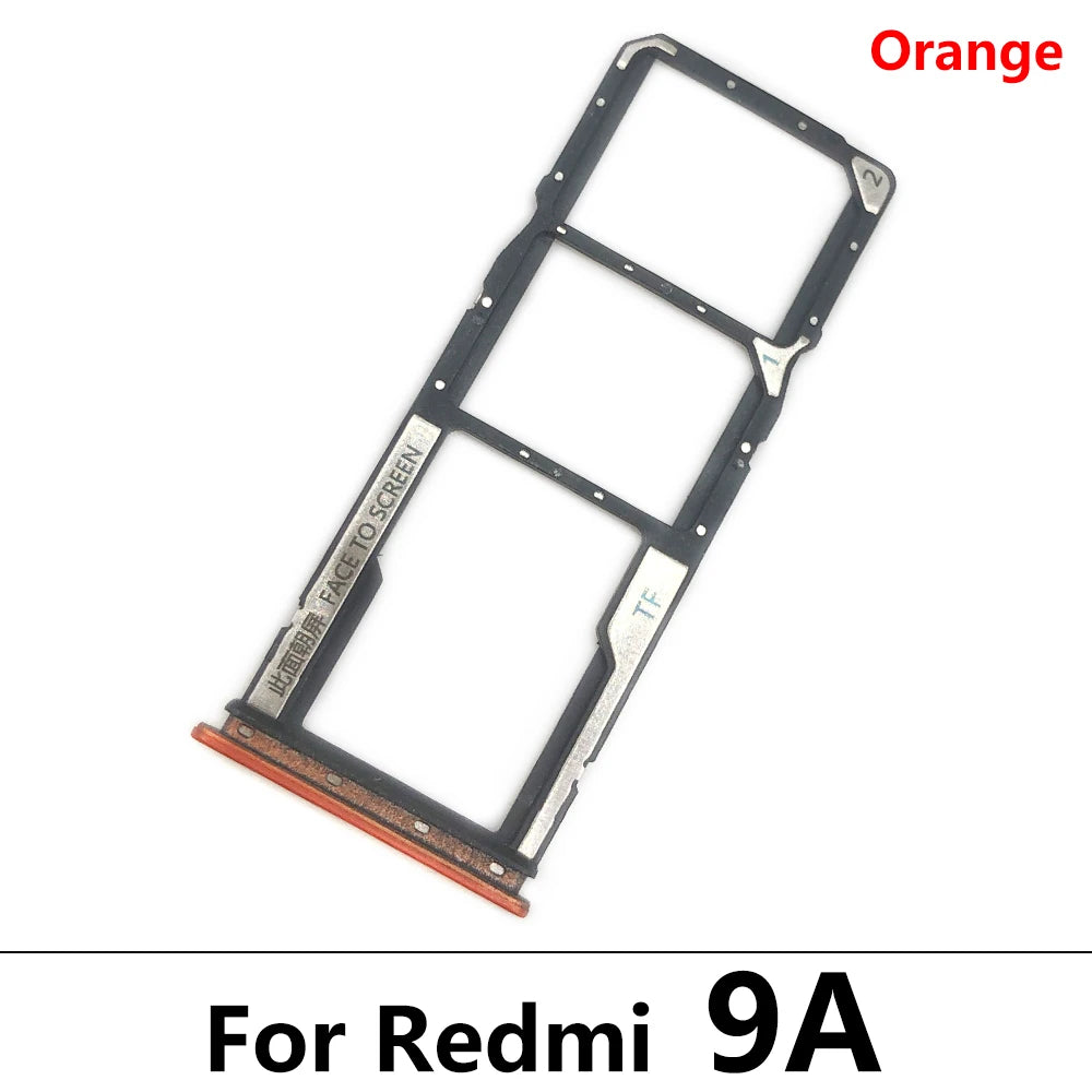 10Pcs/Lot, SIM Card Tray Slot Holder For Xiaomi Redmi 9 9A 9C 9T Replacement Parts Black Blue Green Yellow Orange  Xiaomi  Xiao mi phone repair parts