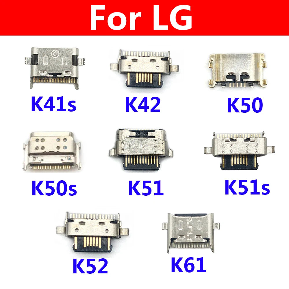 100Pcs USB Charging Port Connector Charge Jack Socket Plug Dock For LG K9 K11 K41s K51 K51s K52 K42 K50 K50s K50 K10 K12 Plus LG phone repair parts