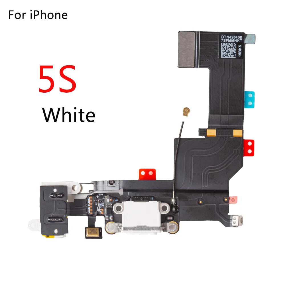 For iPhone 6G 6 6S Plus 5G 5C 5S SE Charging Port Dock Connector Headphone Audio Jack+ Microphone Flex Cable Replacement iPhone phone repair parts