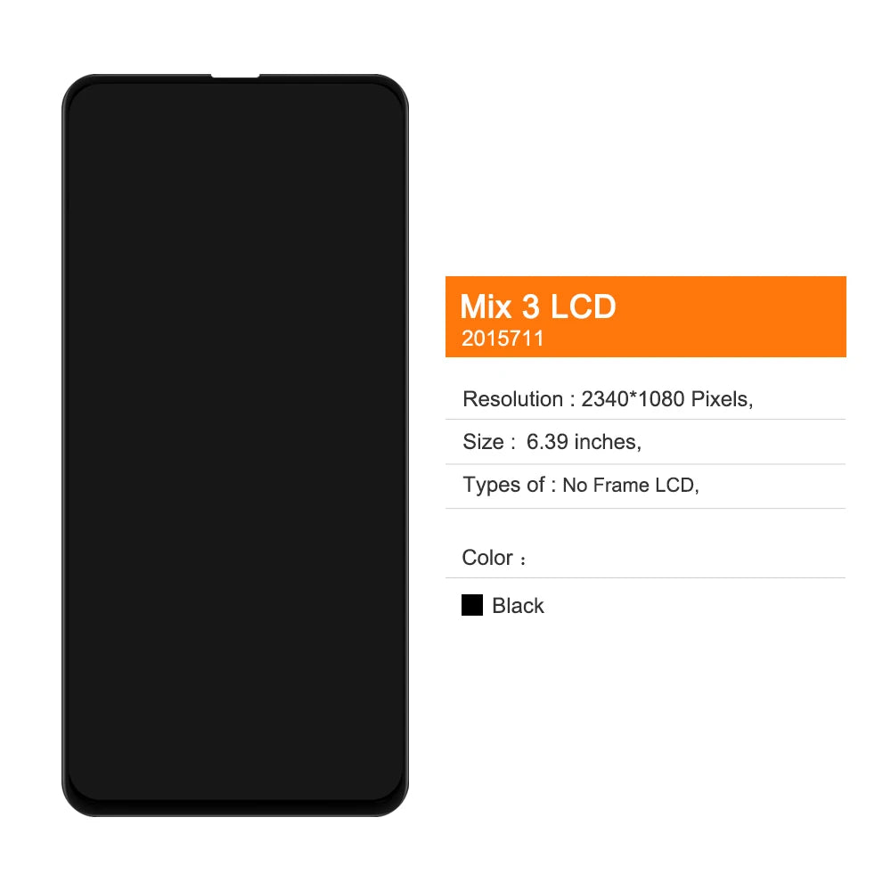 Mix 3 Display Screen Replacement, for Xiaomi Mi Mix 3 Mix3 M1810E5A LCD Display Digital Touch Screen Assembly Xiaomi phone repair parts