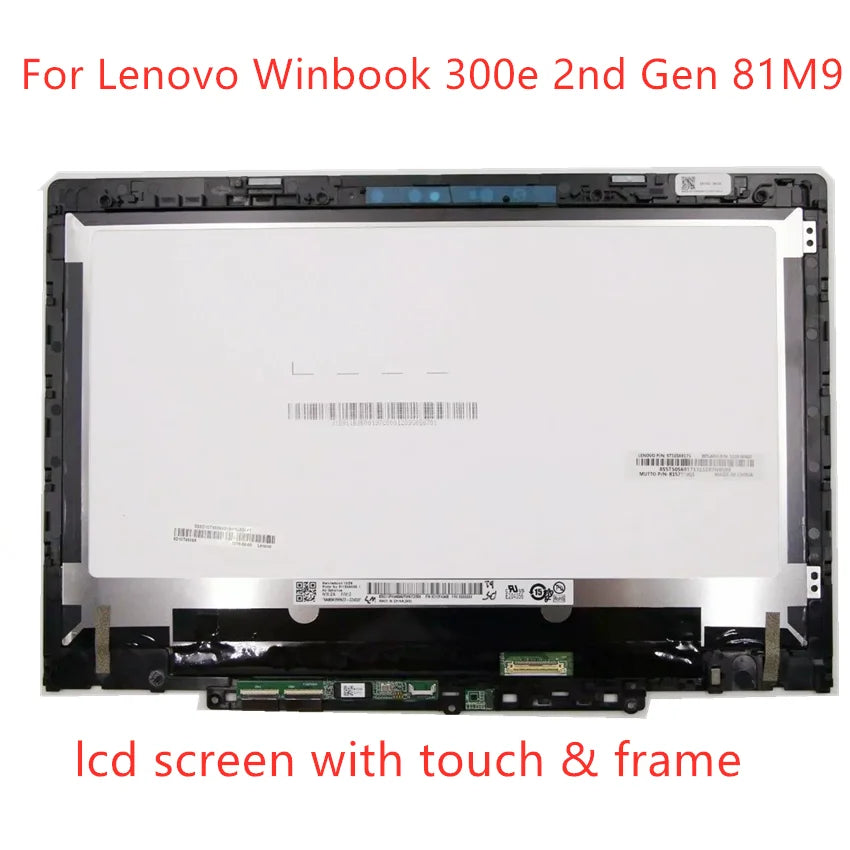 11.6Inch Laptop Touch Screen for Lenovo Winbook 300e 2nd Gen 81M9 LCD Module with Frame Bezel FRU 5D10T45069 Touch Screen Lenovo laptop repair parts