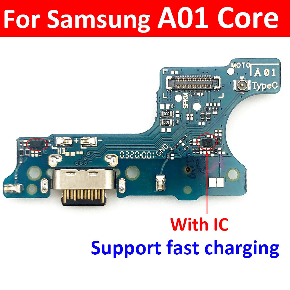 New USB Charging Port Board Flex Cable Connector Parts For Samsung A01 Core A013F Microphone Module Samsung phone repair parts