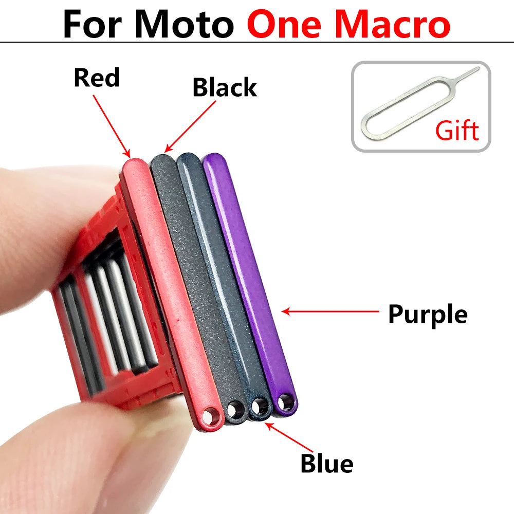 New SiM Tray For Motorola Moto One Macro Action Zoom Hyper Fusion Plus SIM Card Slot SD Card Tray Holder Adapter Motorola phone repair parts