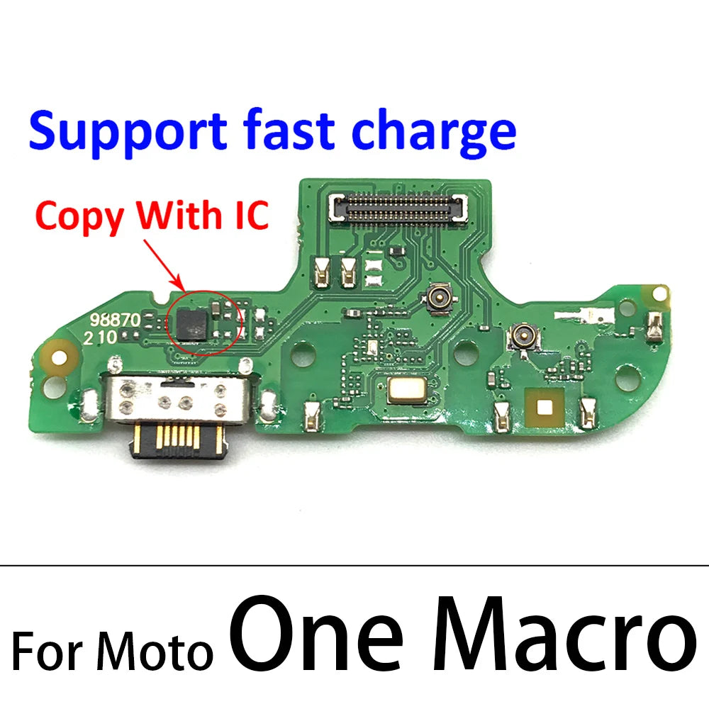 USB Charging Port Dock Charger Charge Connector Flex Cable For Motorola Moto One Vision / One Action Macro Fusion Plus Hyper Motorola phone repair parts