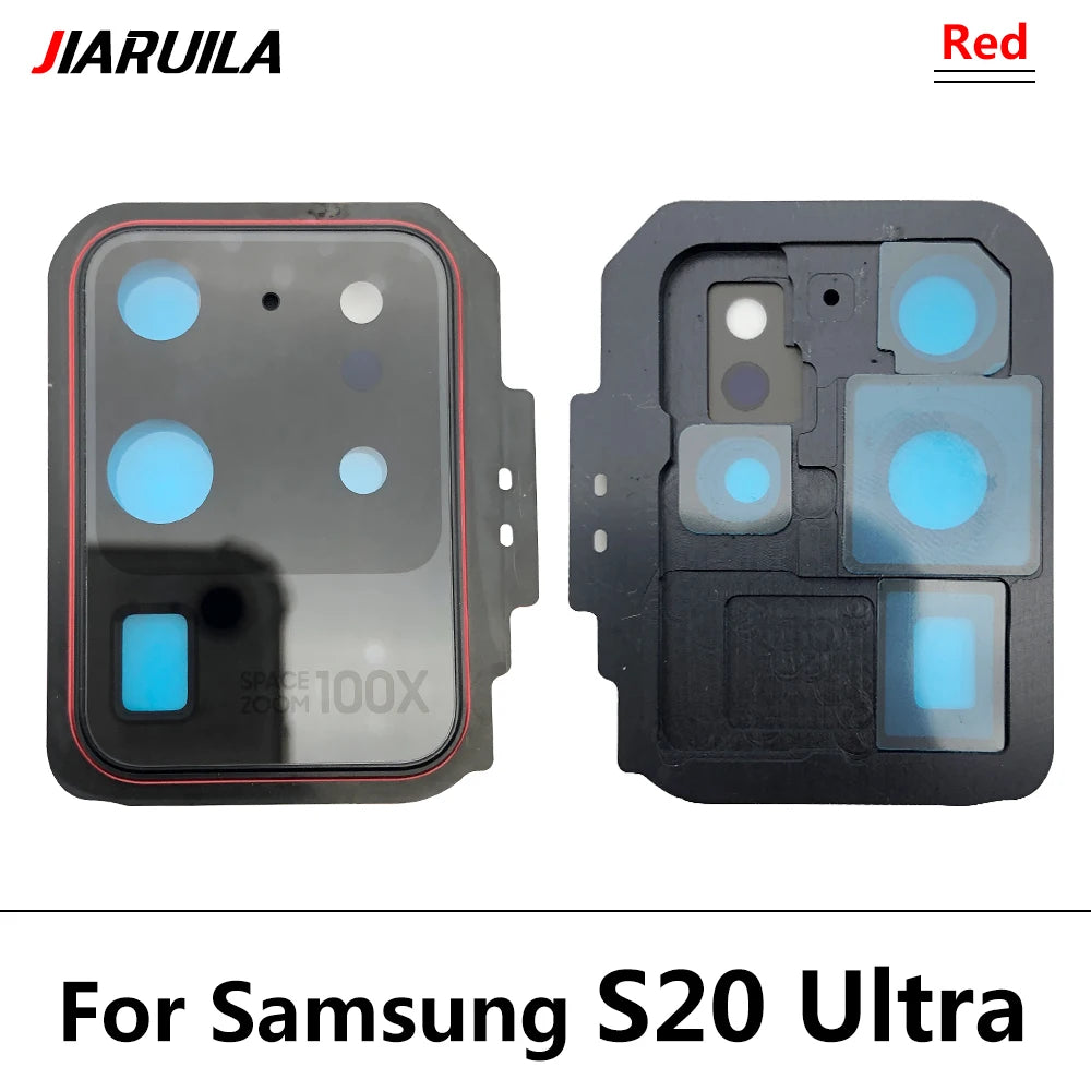 New Rear Camera Glass Lens Cover With Frame Holder with Sticker For Samsung S20 Plus S20 Ultra Replacement Parts Samsung phone repair parts