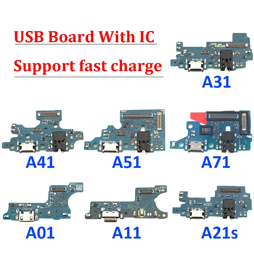 10Pcs USB Charger Charging Dock Port Connector Flex Cable For Samsung A10 A20 A30 A40 A50 A70 A01 A11 A31 A51 A71 A10s A20s A21s Samsung phone repair parts