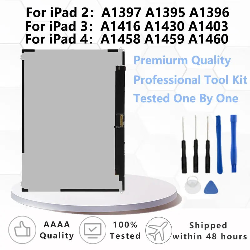 For Apple iPad 2 IPad3 IPad4 A1397 A1395 A1416 A1403 A1459 A1460 LCD Display Touch Screen Digitizer Panel Assembly Replacement  iPad repair parts