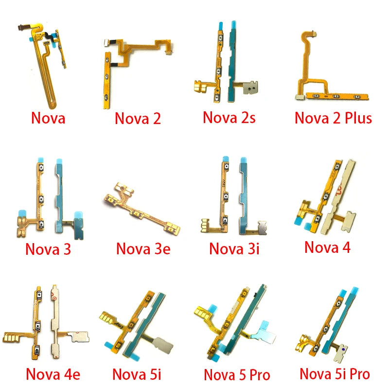 Power Switch On/Off Button Volume Key Button Flex Cable For Huawei Nova 2 Plus 2S 3 3i 3e 4 4e 5 5i Pro Huawei phone repair parts