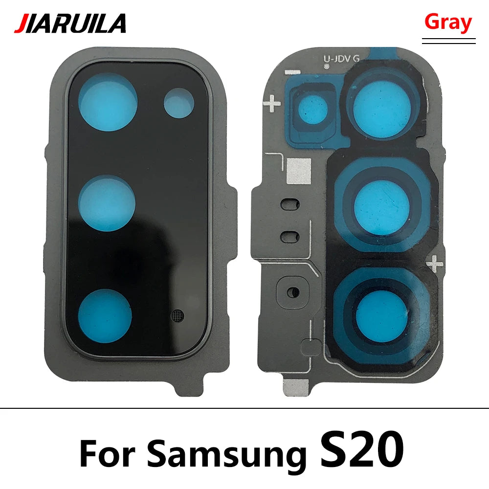 New Rear Camera Glass Lens Cover With Frame Holder with Sticker For Samsung S20 Plus S20 Ultra Replacement Parts Samsung phone repair parts