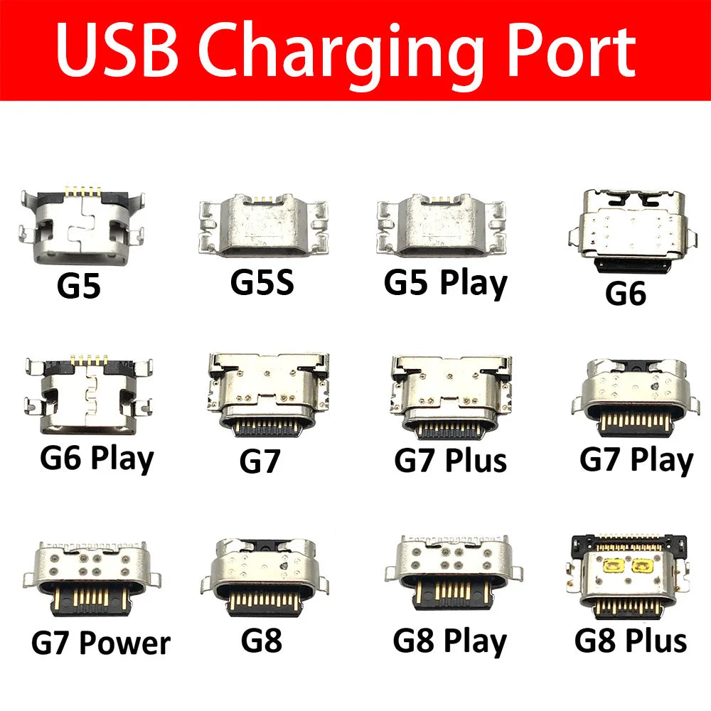 10Pcs USB Charging Port Connector Charge Jack Socket Plug Dock For Motorola Moto G9 G5 G5S G6 G7 Plus G8 Power Play Plus Lite Motorola phone repair parts