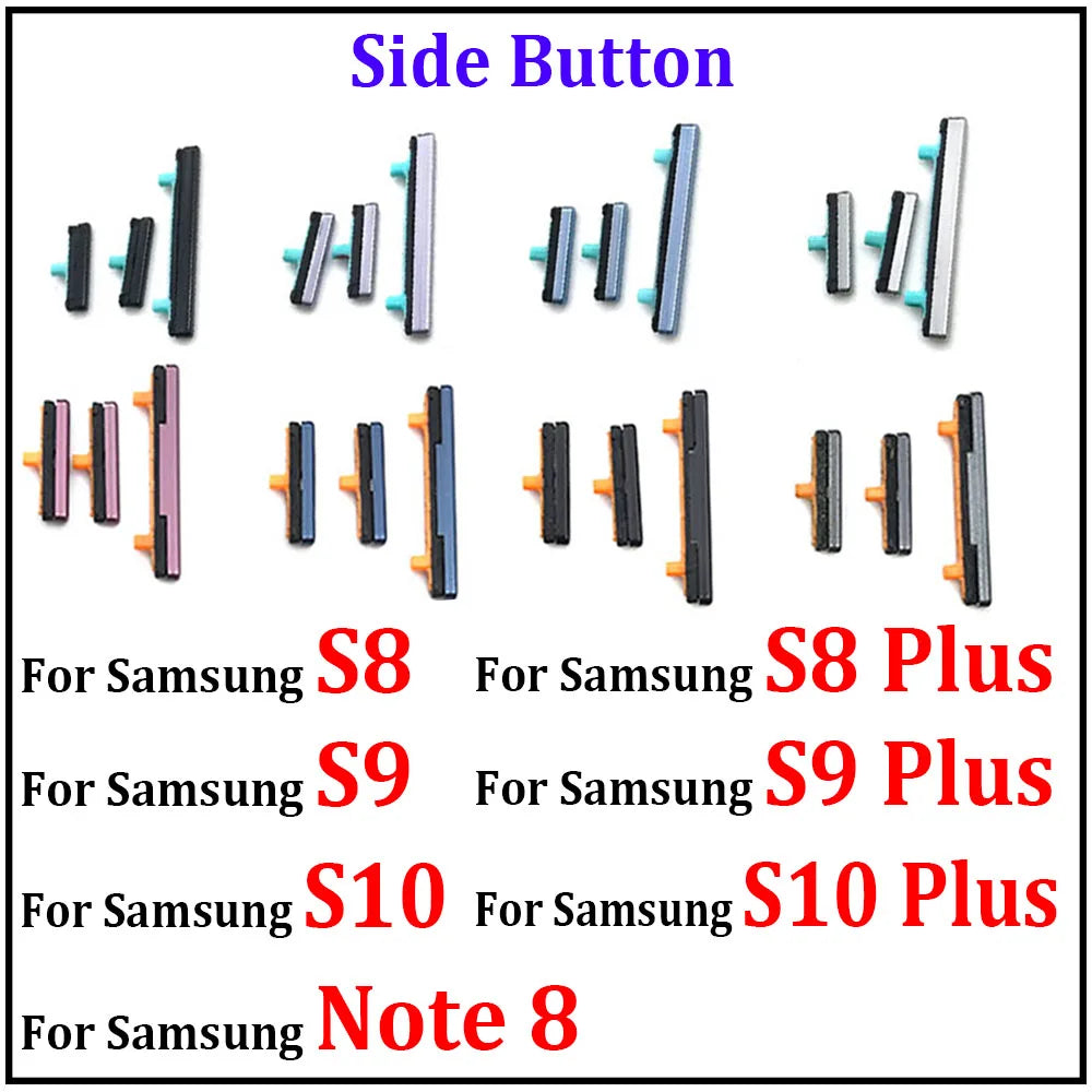 10Pcs/Lot, New For Samsung S8 S9 S10 Plus Note 8 Power Button + Volume Side Button Replacement Parts Samsung phone repair parts