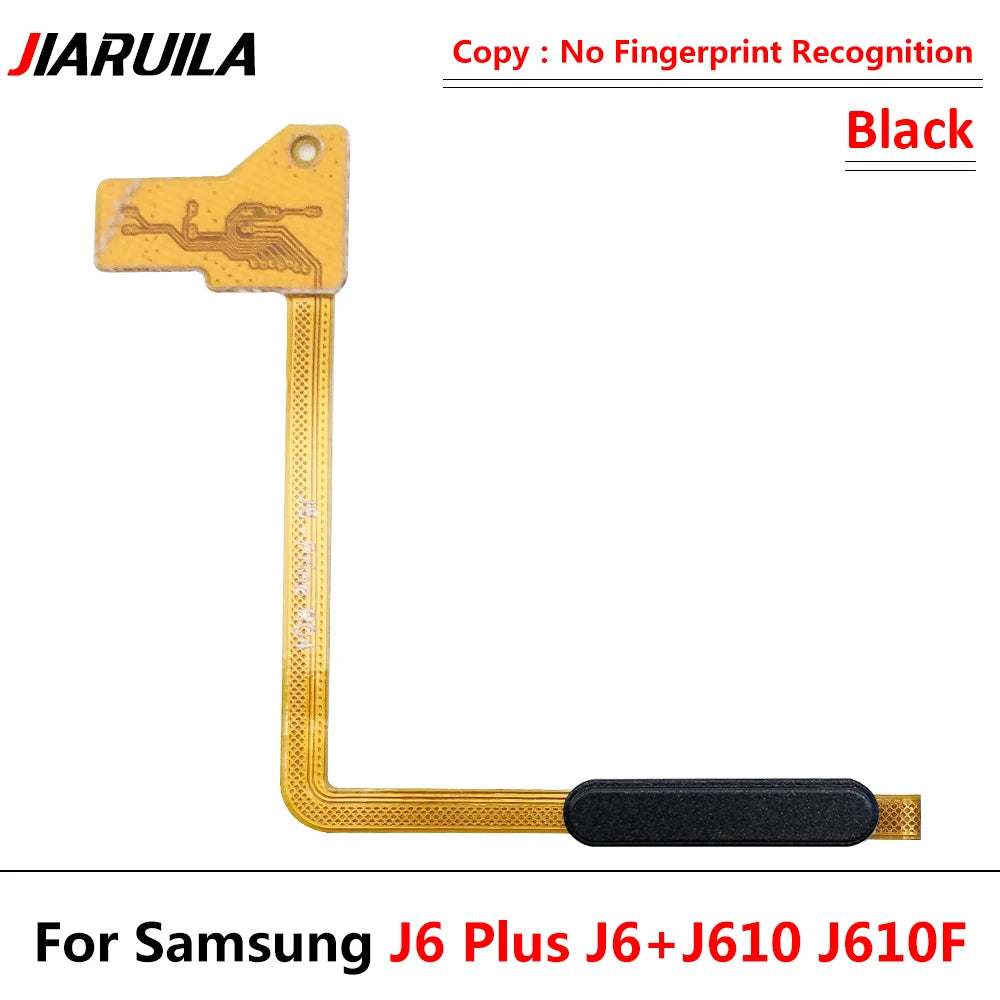 10Pcs/Lot, Home Button FingerPrint Touch ID Sensor Power Flex Cable Ribbon For Samsung J6 Plus J6+ J6plus J610 J610F Samsung phone repair parts