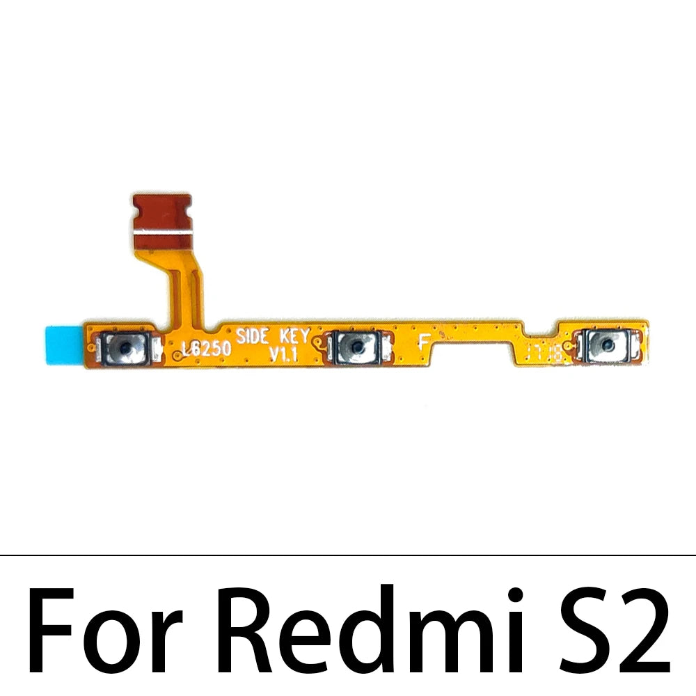 10Pcs/Lot, Power Volume Button Key Flex Cable For Xiaomi Redmi S2 10 9 9A 8 8A 7 7A 6 6A 5 5A 9C 9T 10A 10C 12C 12 13 13C  Xiaomi  Xiao mi phone repair parts