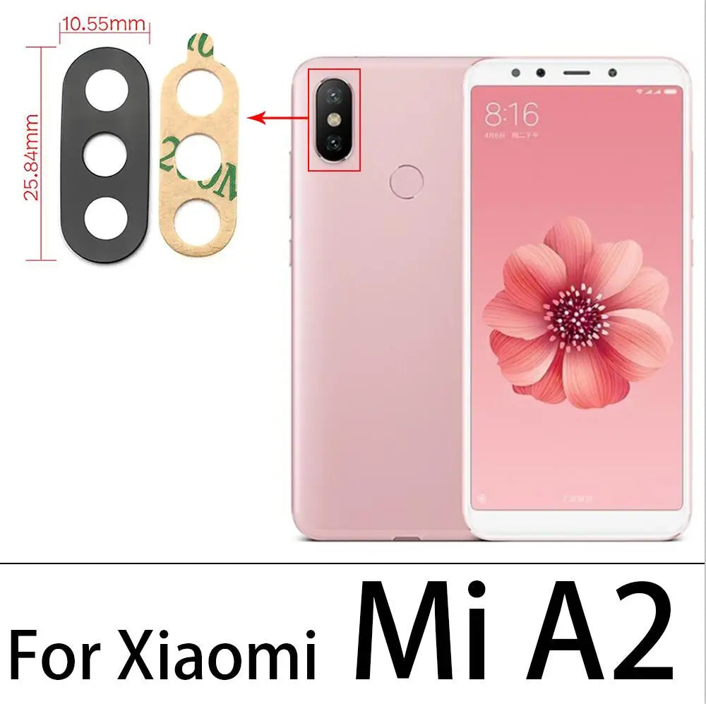 2Pcs/Lot, Rear Back Camera Glass Lens Cover For Xiaomi Mi A3 With Sticker Adhesive For Xiaomi Mi A1 A2 Lite Replacement Parts Xiaomi  Xiao mi phone repair parts