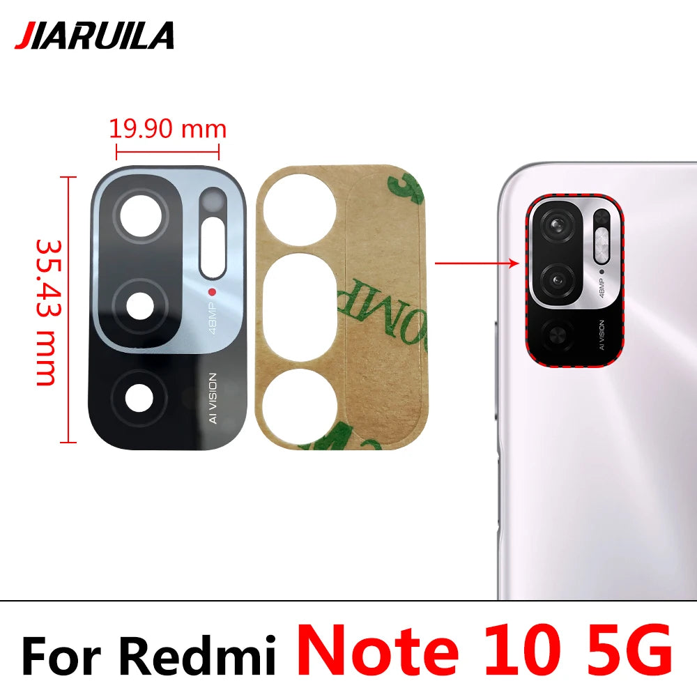 2Pcs/Lot，Rear Back Camera Glass Lens For Xiaomi Redmi Note 10 10s Pro 11 Pro 11T 11s 11E 4G 5G With Adhesive Sticker Xiaomi  Xiao mi phone repair parts