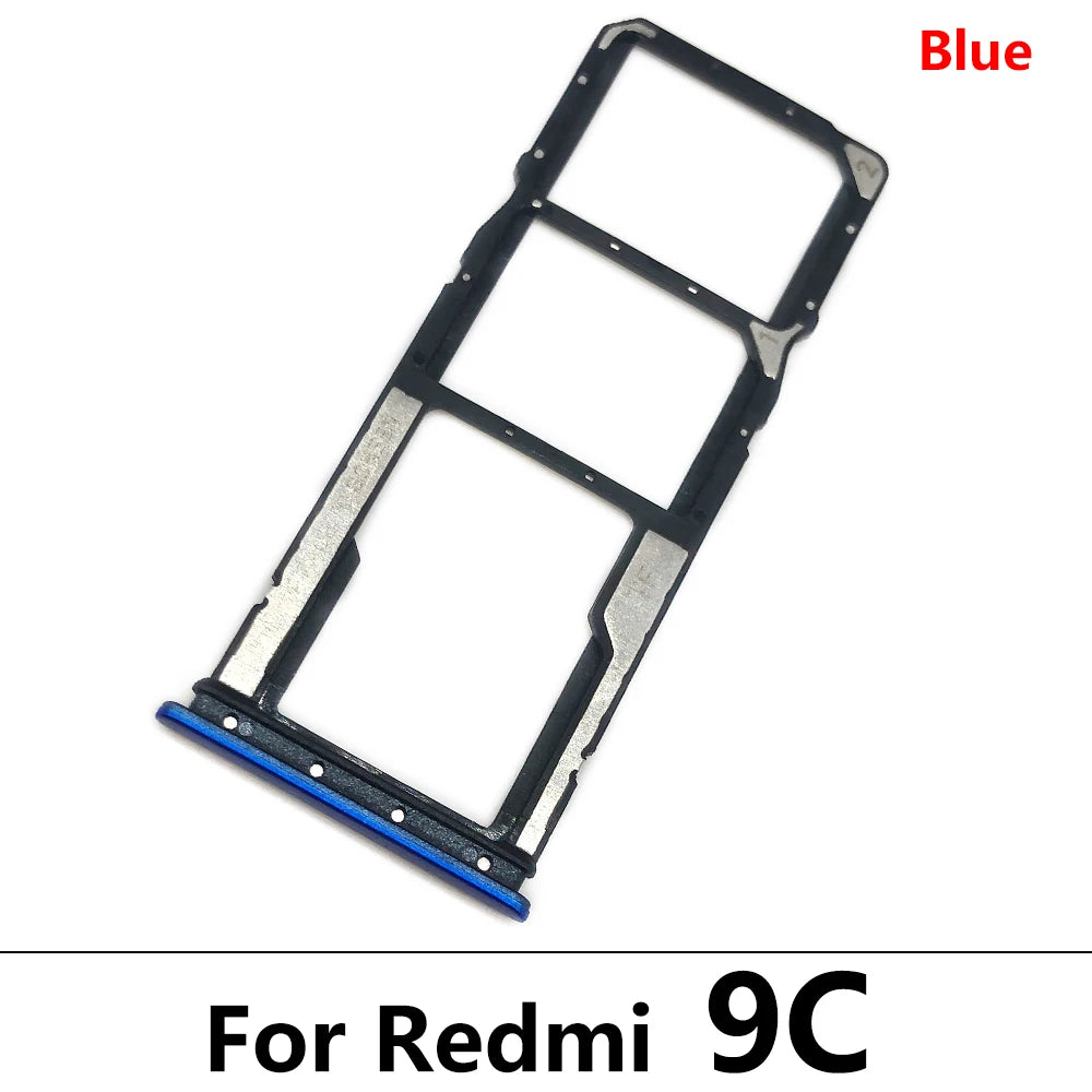 10Pcs/Lot, SIM Card Tray Slot Holder For Xiaomi Redmi 9 9A 9C 9T Replacement Parts Black Blue Green Yellow Orange  Xiaomi  Xiao mi phone repair parts