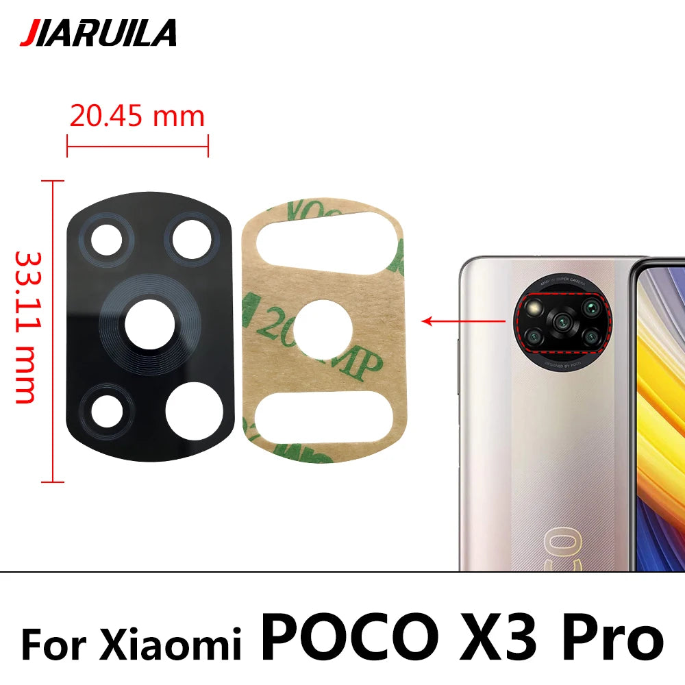 2 Pcs Rear Back Camera Glass Lens Cover For Xiaomi Mi Poco F3 X3 X4 M4 M3 NFC F2 Pro F1 F4 4G 5G Replacement Parts Xiaomi  Xiao mi phone repair parts
