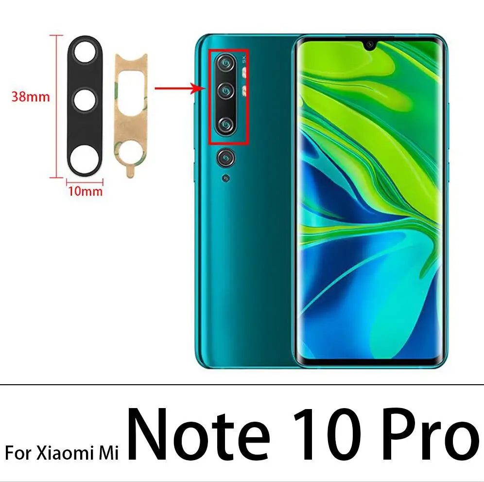 2Pcs Camera Glass For Xiaomi Mi 9 Lite Se Mi10 11 10T Pro Note 10 Lite Poco X3 F3 9C Rear Back Camera glass Lens With Adhesive Xiaomi  Xiao mi phone repair parts