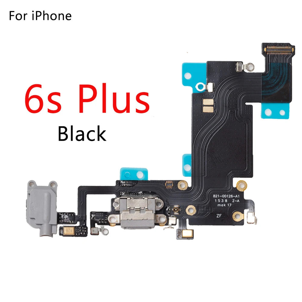 For iPhone 6G 6 6S Plus 5G 5C 5S SE Charging Port Dock Connector Headphone Audio Jack+ Microphone Flex Cable Replacement iPhone phone repair parts