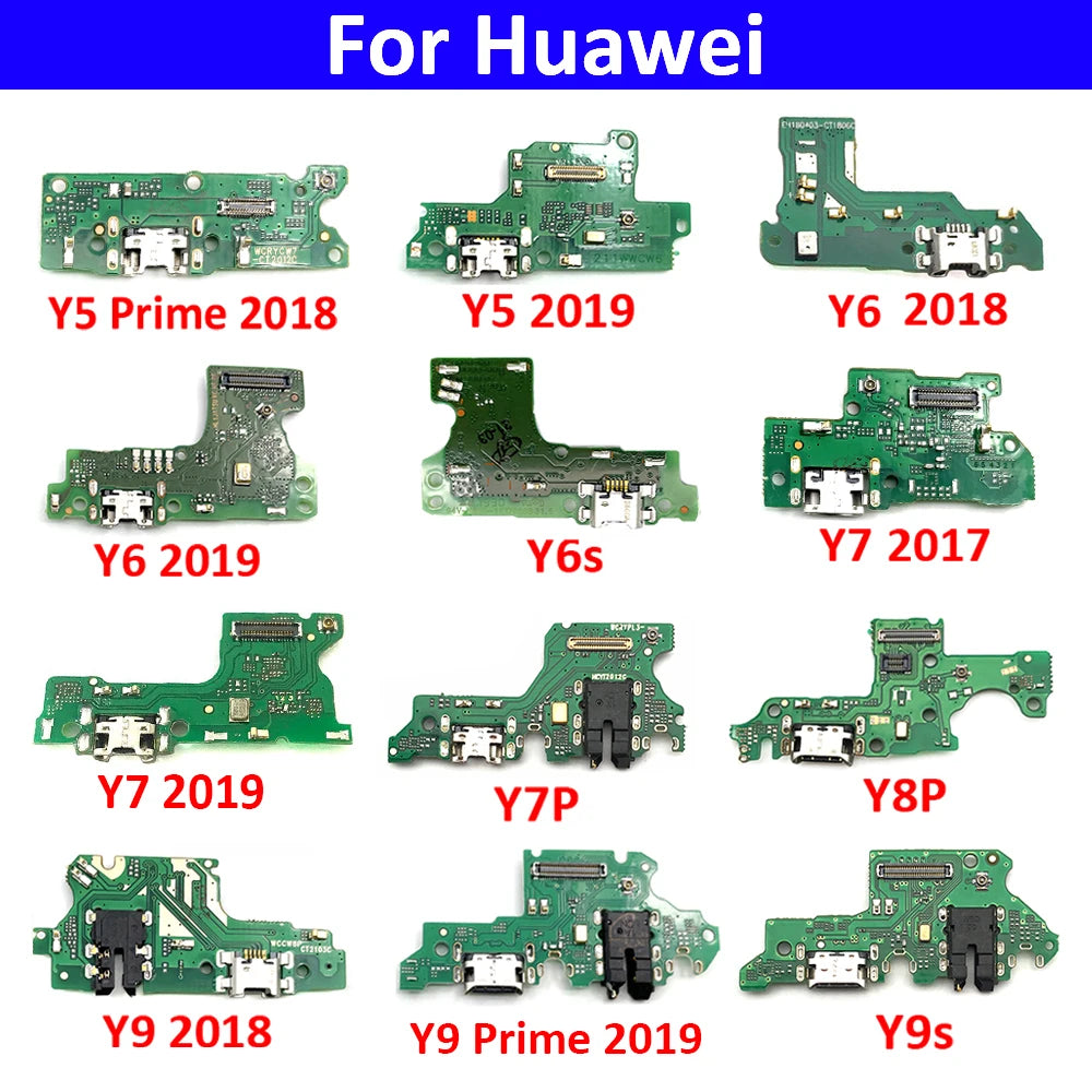 USB Charging Charge Connector Plug Dock Port Flex Cable For Huawei Y5 Y6 Y7 Y9 Prime 2017 2018 2019 Y6P Y6s Y7P Y8P Y9s Y7A 2020 Huawei phone repair parts