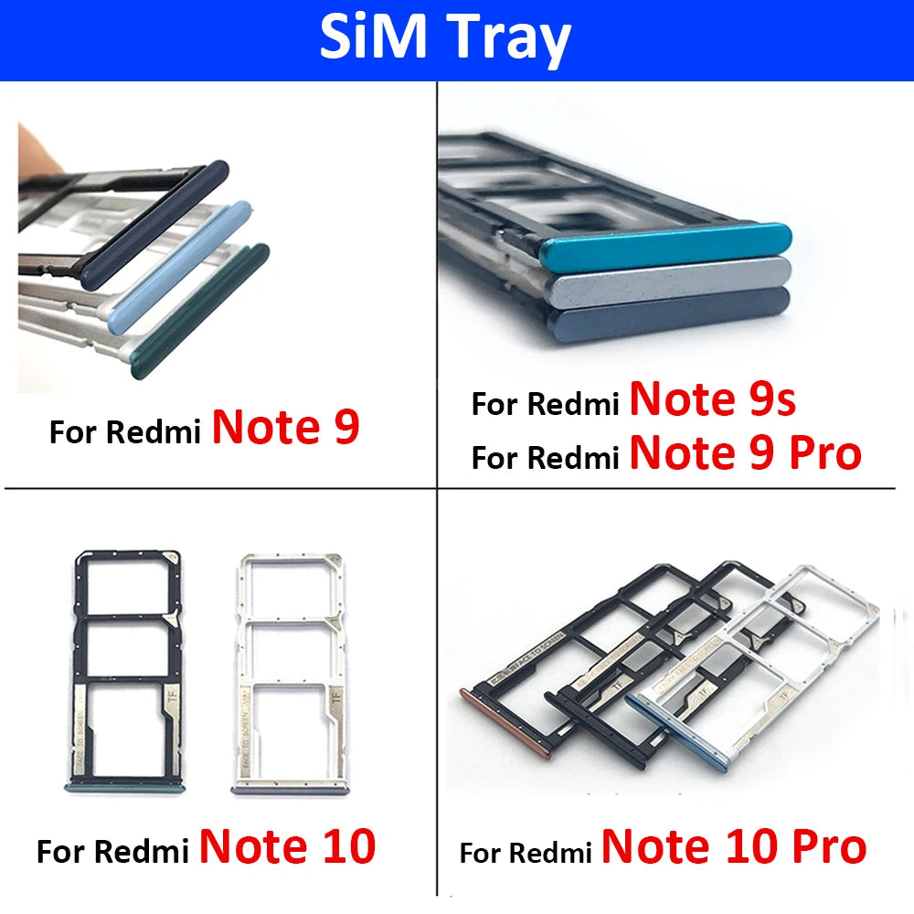 New SIM Card Tray Slot Holder For Xiaomi Redmi Note 7 9 9s 10 Pro Replacement Parts  Xiaomi  Xiao mi phone repair parts